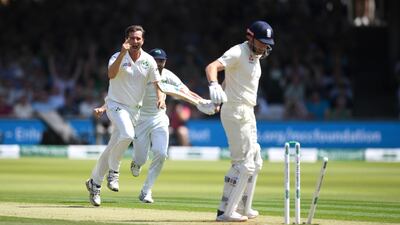 Jonny Bairstow of England is bowled by Tim Murtagh during Day 1 at Lord's. Getty Images