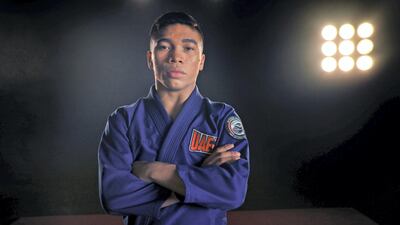 Brazilian jiu-jitsu star Gabriel de Sousa is the leading contender for the world title in Abu Dhabi this month. Courtesy UAEJJF