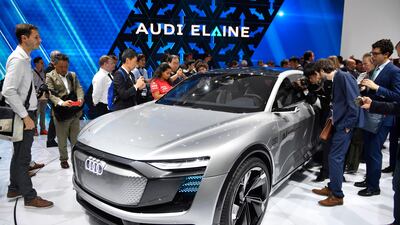 Visitors take a closer look at the Audi Elaine. Martin Meissner / AP Photo