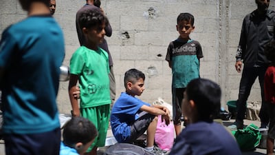 Children in Gaza are displaying adverse behaviours including rebellion, food hoarding, bedwetting, aggression, severe anxiety and disrupted sleep. AFP