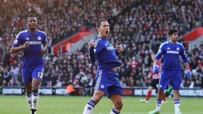 Left midfield: Eden Hazard, Chelsea: Scored a delightful equaliser to maintain his recent fine form as Chelsea drew at Southampton. (Photo: Scott Heavey / Getty Images)