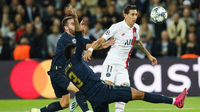 Paris Saint-Germain's Argentine midfielder Angel Di Maria in action. AFP