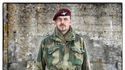 Harrold Nabben, from the Netherlands, wears a replica uniform of a British Paratrooper of the 6th Airborne Division.