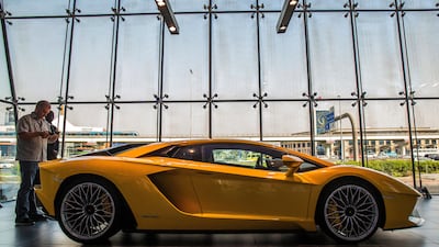 The Lamborghini Aventador S at the new Dubai showroom. Victor Besa for The National