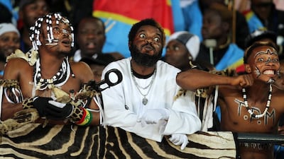TP Mazembe fans attend the 2010 Club World Cup final between their team and Inter Milan in Abu Dhabi. Karim Jaafar / AFP / December 18, 2010