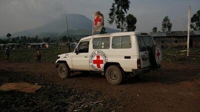 The Red Cross helping at a camp for displaced people. It says the pandemic has laid bare some truths in social and healthcare divisions. Ryan Carter for The National