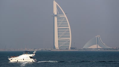 The waters off Dubai Marina are typically packed with yachts and jet skis at weekends. Chris Whiteoak / The National