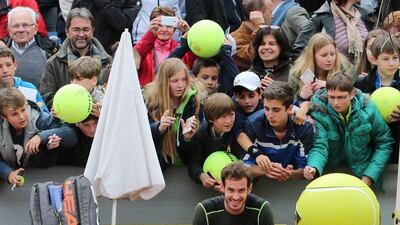 Andy Murray shown last week during his title-winning run at the ATP clay court tournament in Munich. Philippe Ruiz / EPA / May 2, 2015