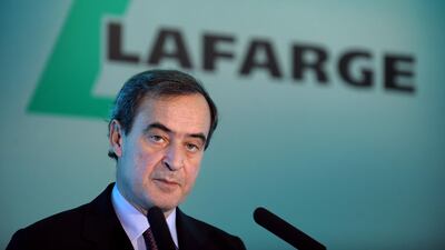 This file photo taken on February 17, 2012 shows French cement giant Lafarge chief executive Bruno Lafont talking during a press conference to present the group's 2011 results in Paris. Eric Piermont / AFP