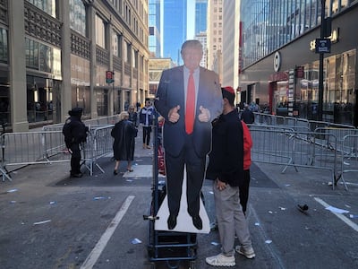A cardboard cutout of Donald Trump in New York. Patrick deHahn / The National