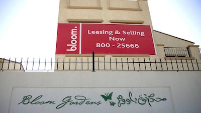 Bloom Gardens villas: Q3 up 5%. 3BR - Dh190-240,000. 4BR - Dh280-285,000. 5BR - Dh325-360,000. Q3 2013-Q3 2014 up 4%. Silvia Razgova / The National