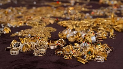 Police located the stolen gold inside a shipping container bound for overseas. Photo: Sharjah Police