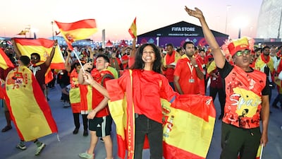 Fans enjoy the build-up to the Spain v Costa Rica match. EPA