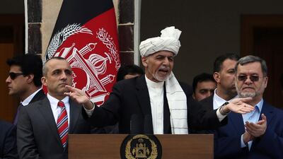 Afghan President Ashraf Ghani, second Vice President Sarwar Danish and first Vice President Amrullah Saleh in Kabul. AP