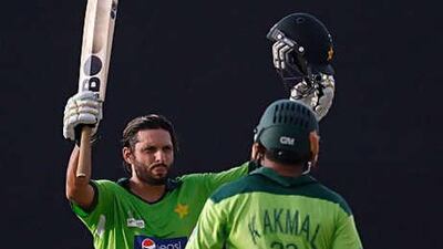 Shahid Afridi, the Pakistan captain, led from the front against Bangladesh yesterday with a hundred.