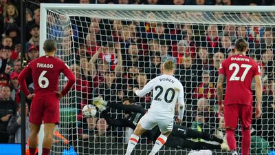 LIVERPOOL RATINGS: Alisson Becker - 8. The Brazilian’s marvellous penalty save maintained Liverpool’s first-half lead and his late stop from Soucek guaranteed the points. He did not have much to do in between but he was dependable when needed. AP