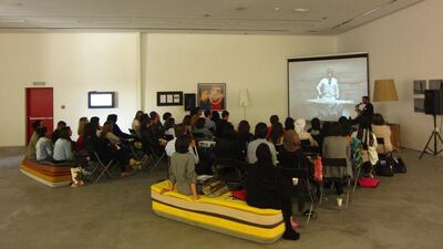 A handput photo of Campus Art Dubai session for artists and curators, Feb 16, 2013 (Courtesy: Art Dubai)