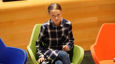 Swedish environmental activist Greta Thunberg takes part in the Youth Climate Summit at United Nations HQ in New York on September 21, 2019. Reuters