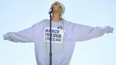 Ariana Grande also performed at the DC rally, she encountered another iteration of violence when her 2017 Manchester, England, concert was bombed, killing 22 people and injuring scores of others. AFP