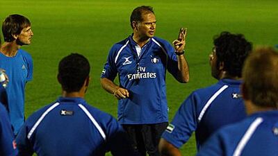 Bruce Birtwistle, the UAE coach, centre, is looking forward to a new era for rugby in the country.