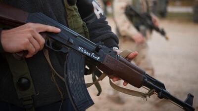 AK47 assault rifles were among the weapons the seven arrested men attempted to obtain in the Netherlands. (Photo by Michael Stravato)