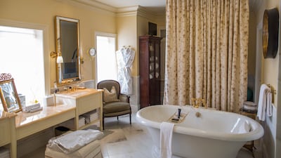 The master bathroom in the presidential suite at The Jefferson Hotel in Washington, DC. Getty Images