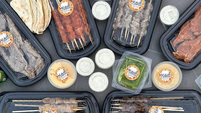 Ready-to-go BBQ boxes are convenient for outdoor gatherings or last-minute trips. Photo: Kabab Al Shandagha