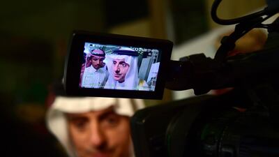 Saudi Arabia's Foreign Minister Adel al-Jubeir speaks to journalists following the preparatory meeting of Arab Foreign Ministers ahead of the 28th Summit of the Arab League in Riyadh. Giuseppe Cacace / AFP Photo