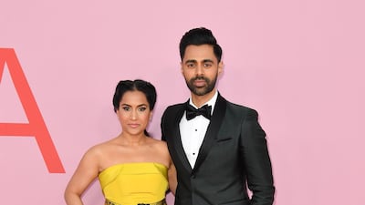 US comedian Hasan Minhaj and his wife Beena Patel arrive for the 2019 CFDA fashion awards at the Brooklyn Museum in New York City on June 3, 2019. AFP