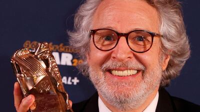 Actor Nicolas Marie poses during a photocall after receiving the Best Male Supporting Award for his role in the film 'Adieu les cons' (Bye Bye Morons) during the 46th Cesar Awards ceremony at the Olympia concert hall in Paris, France. Reuters