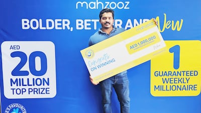 Indian mechanical engineer Shahabaz, who lives in Qatar, won Dh1,000,000. Photo: Mahzooz