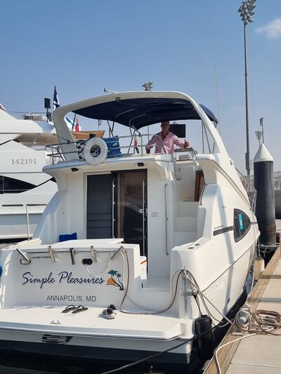 Catalin Stanchu on his boat 'Simple Pleasures'. Photo: Catalin Stanchu