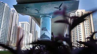 The Metro Murals initiative, run by Brand Dubai, will see Dubai's transport pillars given a paint job. Reem Mohammed/The National