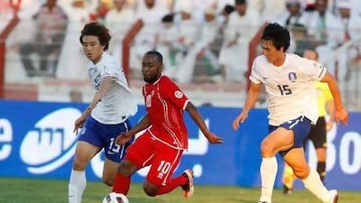 Ismail Matar and his UAE teammates, red, have improved in recent times but that run of form came too late from November 2011 when they lost to South Korea at home in the World Cup qualifiers. Mike Young / The National