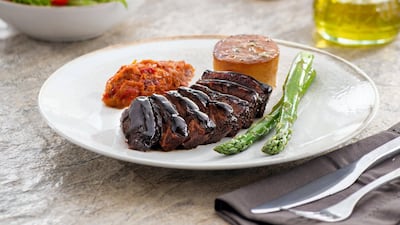 The beef short ribs at Cafe Bateel are marinated in a six-year aged date balsamic vinegar that uses a blend of dates from Umbria farms in Italy and Al Qatt farms in Saudi Arabia.