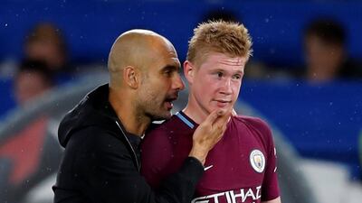 Manchester City's Kevin de Bruyne, right, scored the only goal of the game against former club Chelsea when the sides last met in September. Eddie Keogh / Reuters