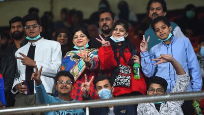 Spectators watch the PSL match between Karachi Kings and Multan Sultans. EPA