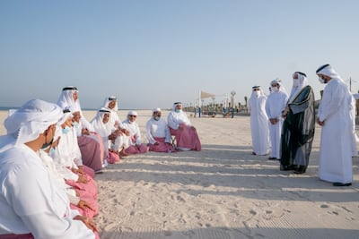 The Ruler of Sharjah, Sheikh Dr Sultan bin Muhammad Al Qasimi, at the new Kalba Corniche. Wam