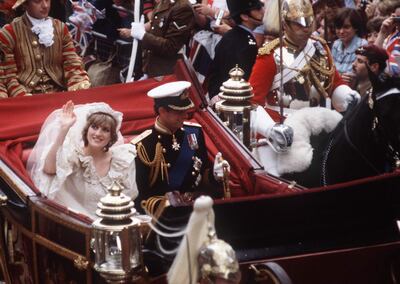Prince Charles and Diana, Princess of Wales on their wedding day in 1981. They divocredin 1996. Getty