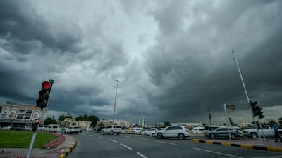Dark clouds roll over Sharjah. Photo: Ahmed Ramzan / The National