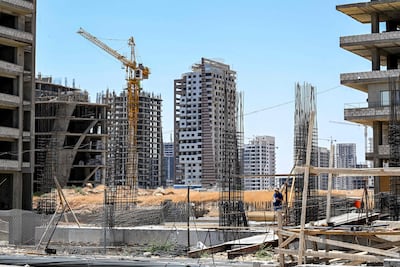 Construction work in Marota City, a project near Umayyad Square in Damascus. AFP
