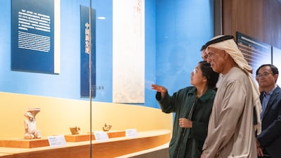 Sheikh Saud inspects a treasure trove of artefacts