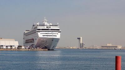 The luxury cruise liner MSC Lirica berths at Zayed Port in Abu Dhabi. Ravindranath / The National