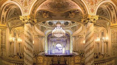 The restoration of Château de Fontainebleau Imperial Theatre - The Sheikh Khalifa bin Zayed Al Nahyan Theatre - at its final phase. Courtesy TCA Abu Dhabi