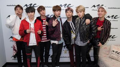 Jin, Suga, J-Hope, Rap Monster, Jimin, V and JungKook of the South Korean boy band 'BTS' Getty Images