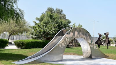 'Affinity', a mirrored bridge by Mehmet Ali Uysal at the Special Olympics Gardens. Khushnum Bhandari / The National