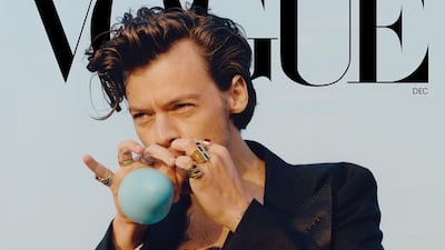 Harry Styles on the cover of the December issue of American 'Vogue'. Vogue / Tyler Mitchell