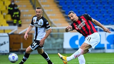 Zlatan Ibrahimovic against Parma. AFP