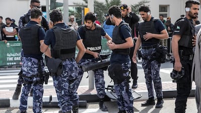 The UAE SWAT team gets ready for action. Antonie Robertson / The National