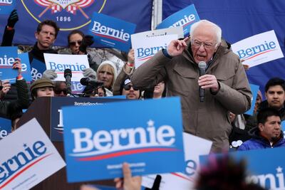 Democratic presidential candidate Bernie Sanders during a campaign rally in Salt Lake City, Utah. AFP